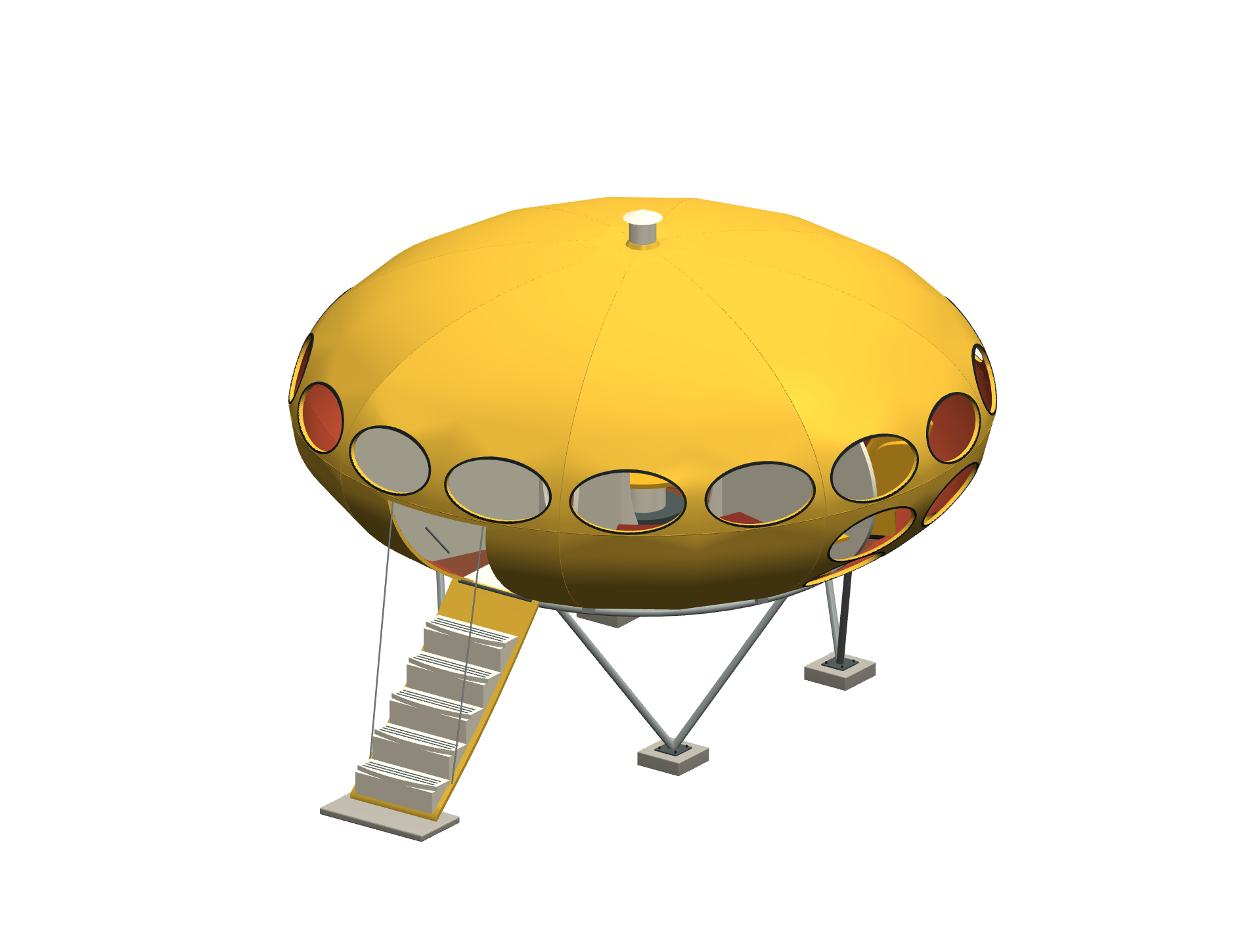 Yellow Futuro House architectural model